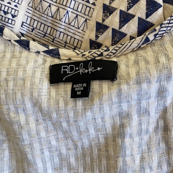 Anthropologie RD & KOKO Aztec Print Peplum Top - Picture 5 of 6